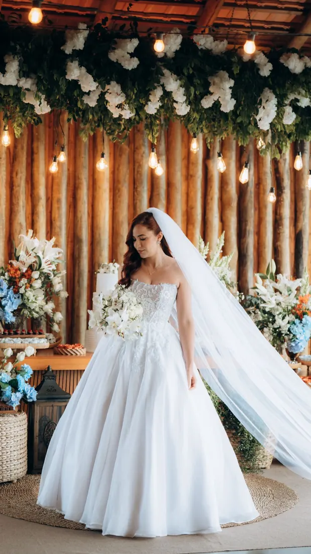 Noiva com vestido de princesa
